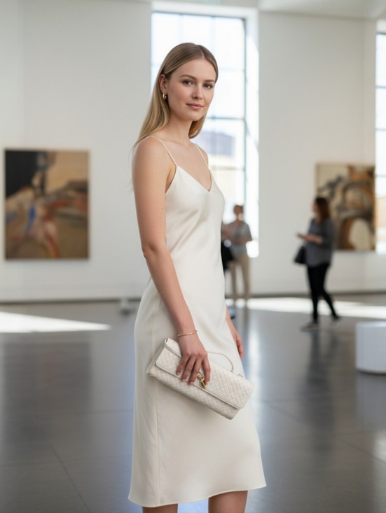 Unbranded Handbags - * Cream Faux Woven Leather Clutch Handbag With Shoulder Strap